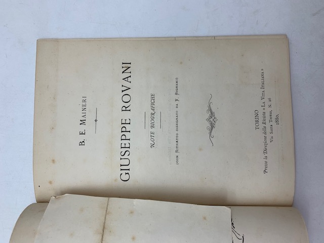 Giuseppe Rovani. Note biografiche (con ritratto disegnato da V. Bignami)